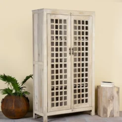 Drishti - Vitrinekast Mangohout Ibiza Stijl 180cm