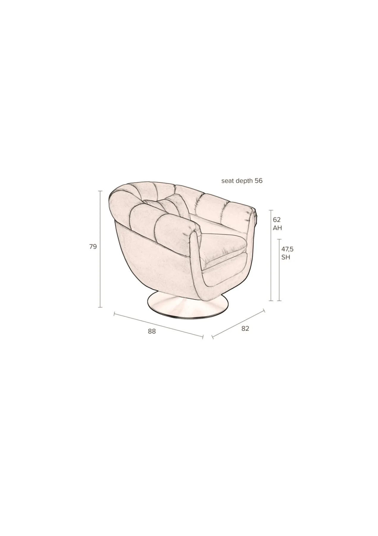 Dutchbone fauteuil Member Whiskey