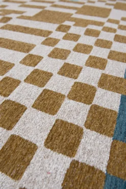 Ecorugs vloerkleed Chess goud 140x200 cm