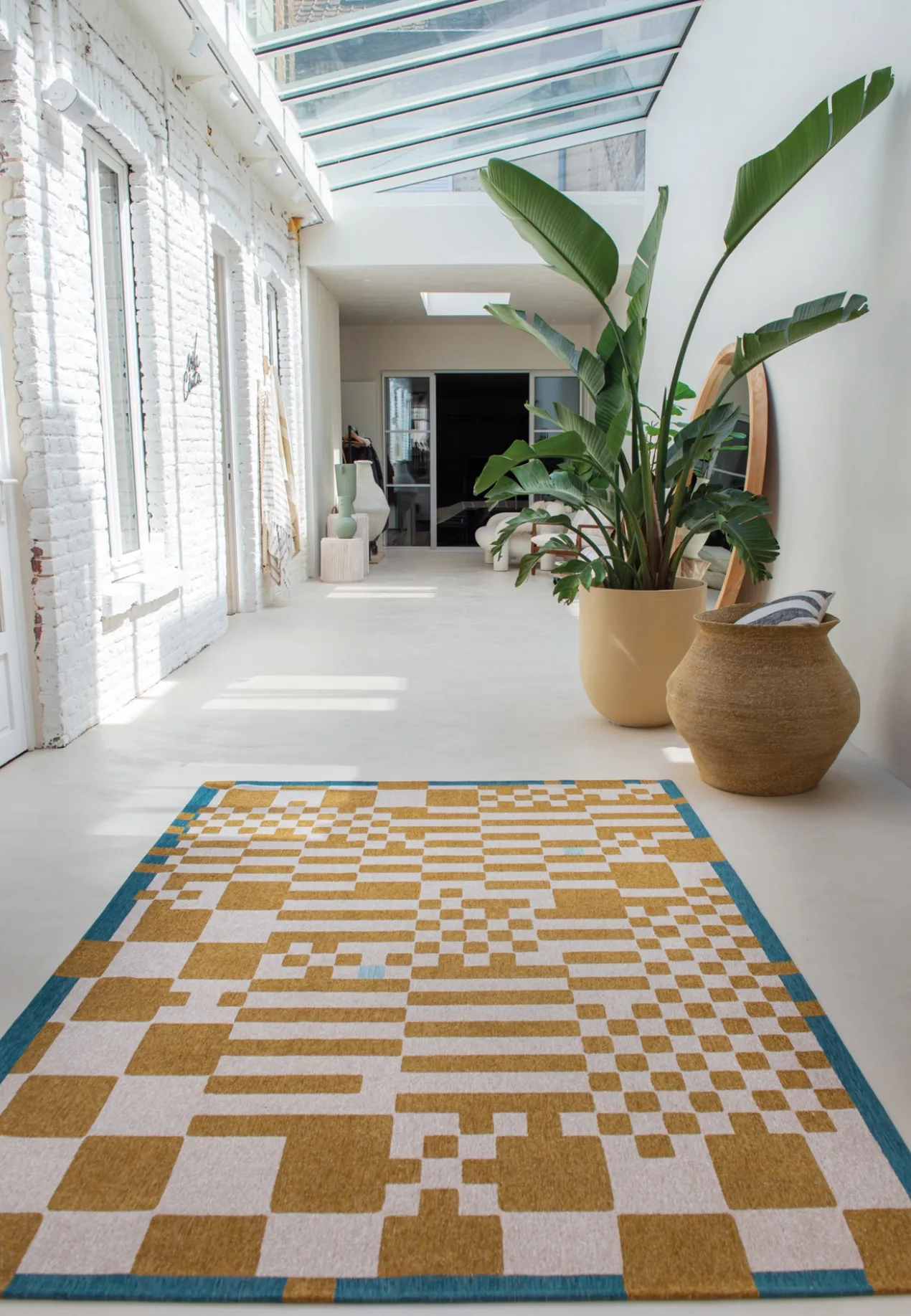 Ecorugs vloerkleed Chess goud 200x280 cm