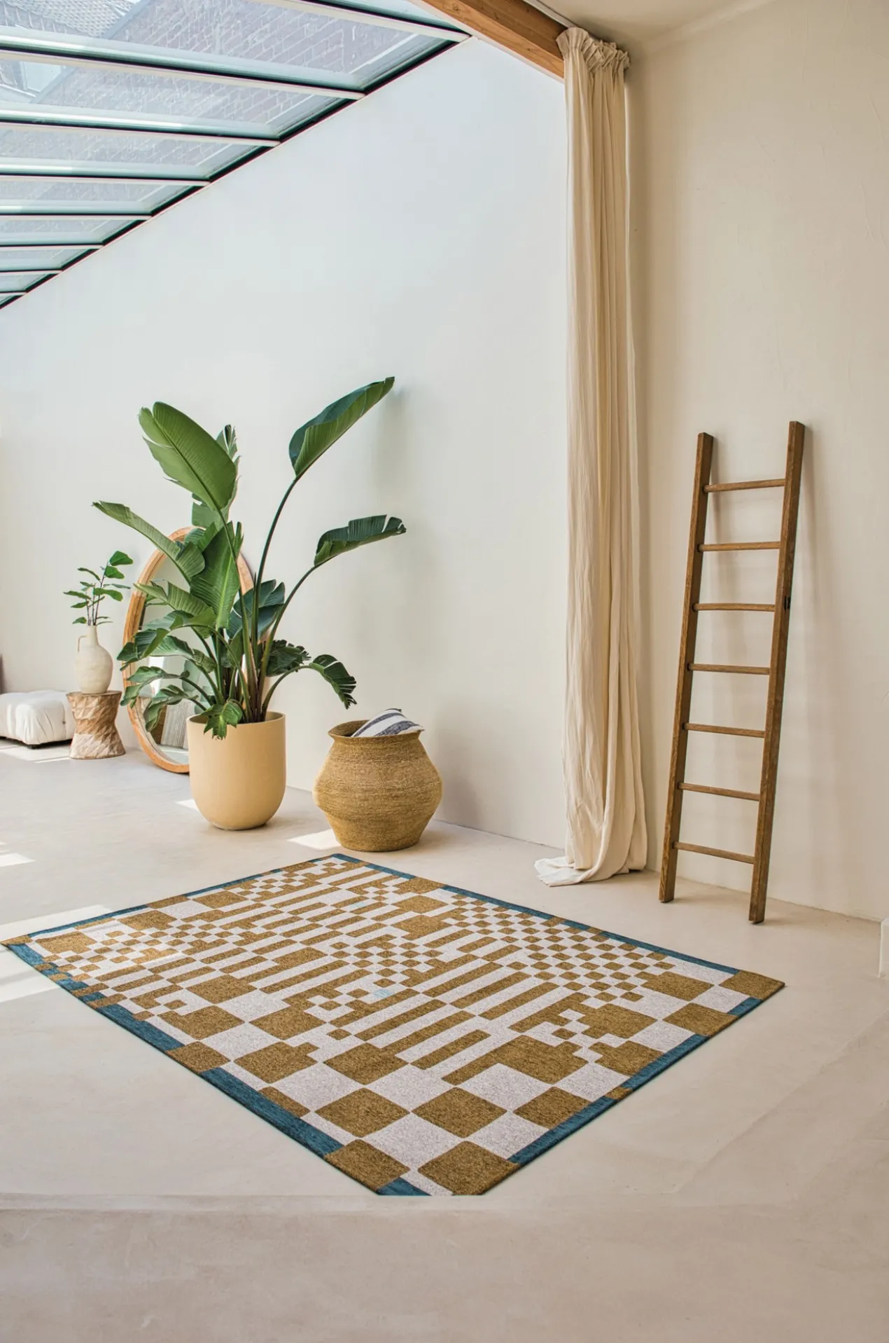 Ecorugs vloerkleed Chess goud 200x280 cm