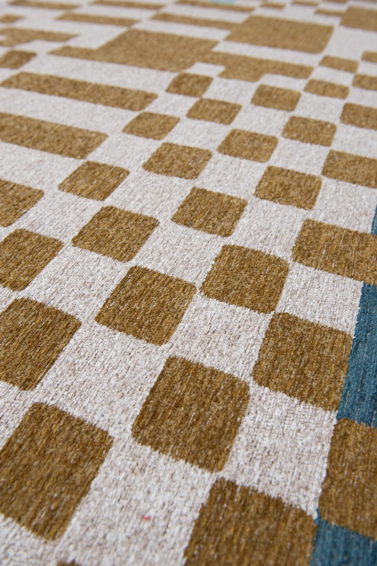 Ecorugs vloerkleed Chess goud 200x280 cm