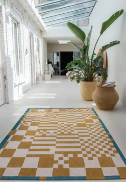 Ecorugs vloerkleed Chess goud 280x390 cm