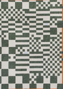 Ecorugs vloerkleed Chess groen 240x340 cm