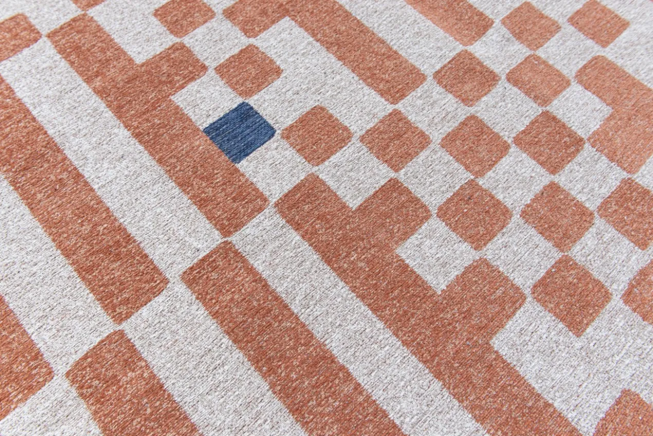 Ecorugs vloerkleed Chess oranje 200x280 cm