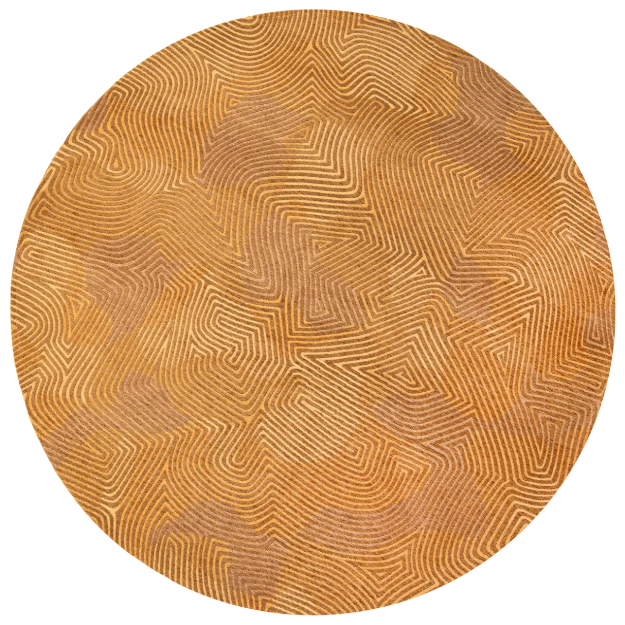 Ecorugs vloerkleed Coral goud 80x150 cm ∅ 140 cm