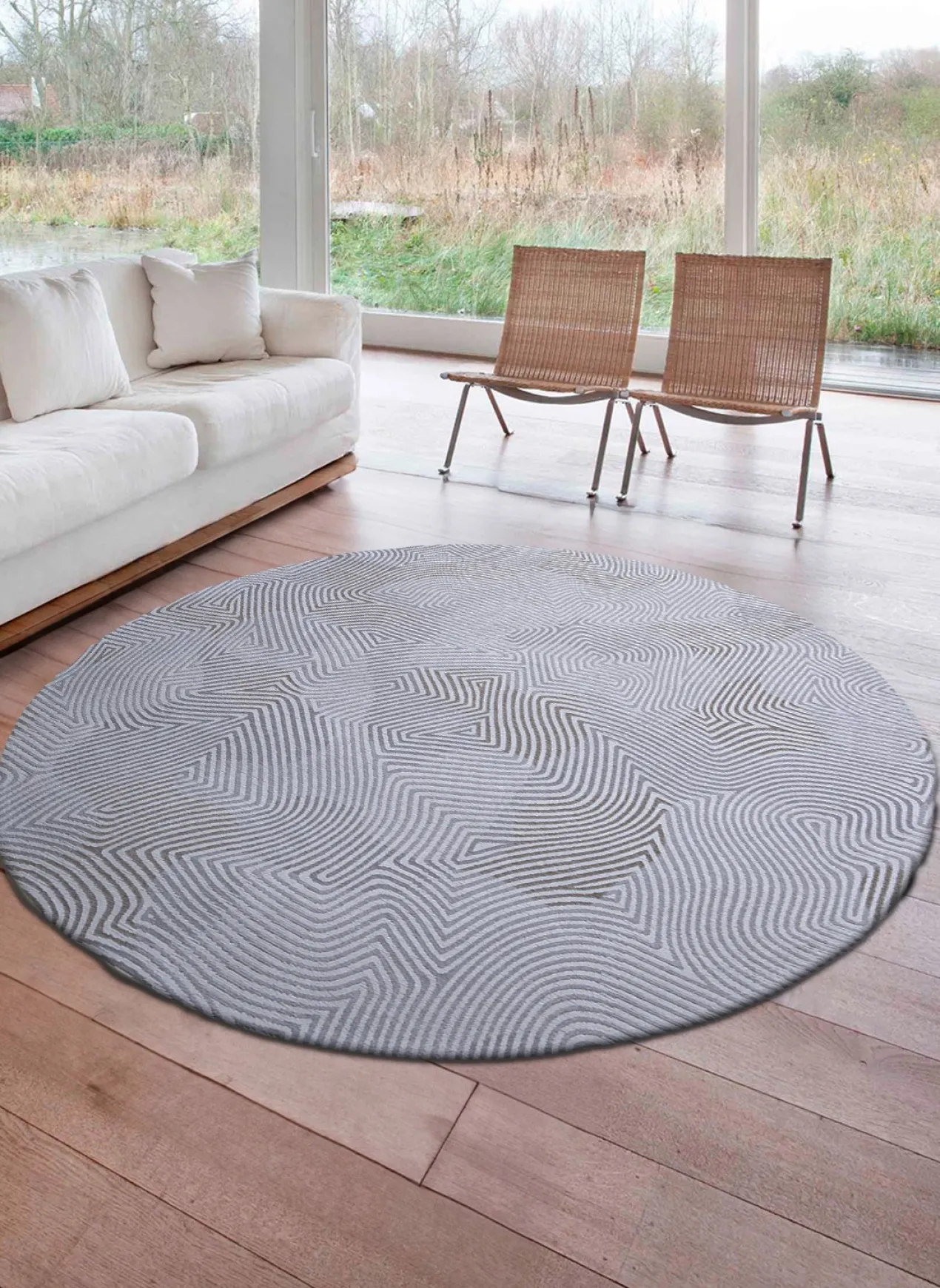 Ecorugs vloerkleed Coral wit ∅ 240 cm