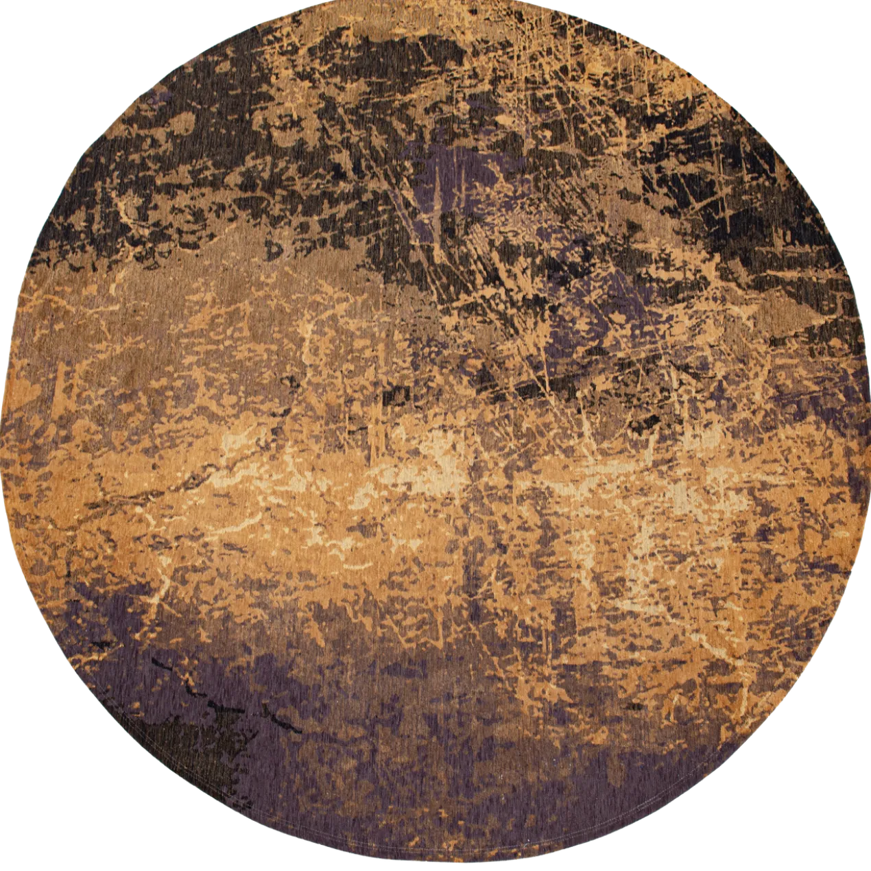 Ecorugs vloerkleed Cracks goud ∅ 240 cm