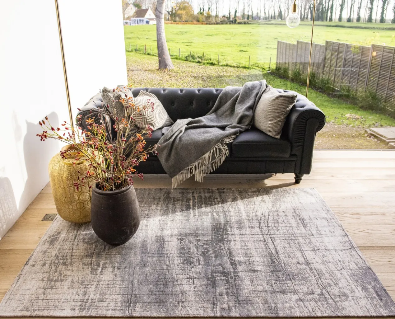 Ecorugs vloerkleed Griff grijs 140x200 cm