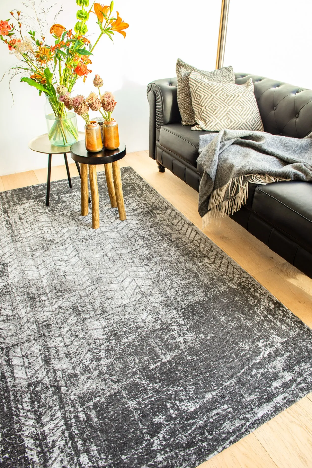 Ecorugs vloerkleed Jacob's Ladder zwart 80x250 cm