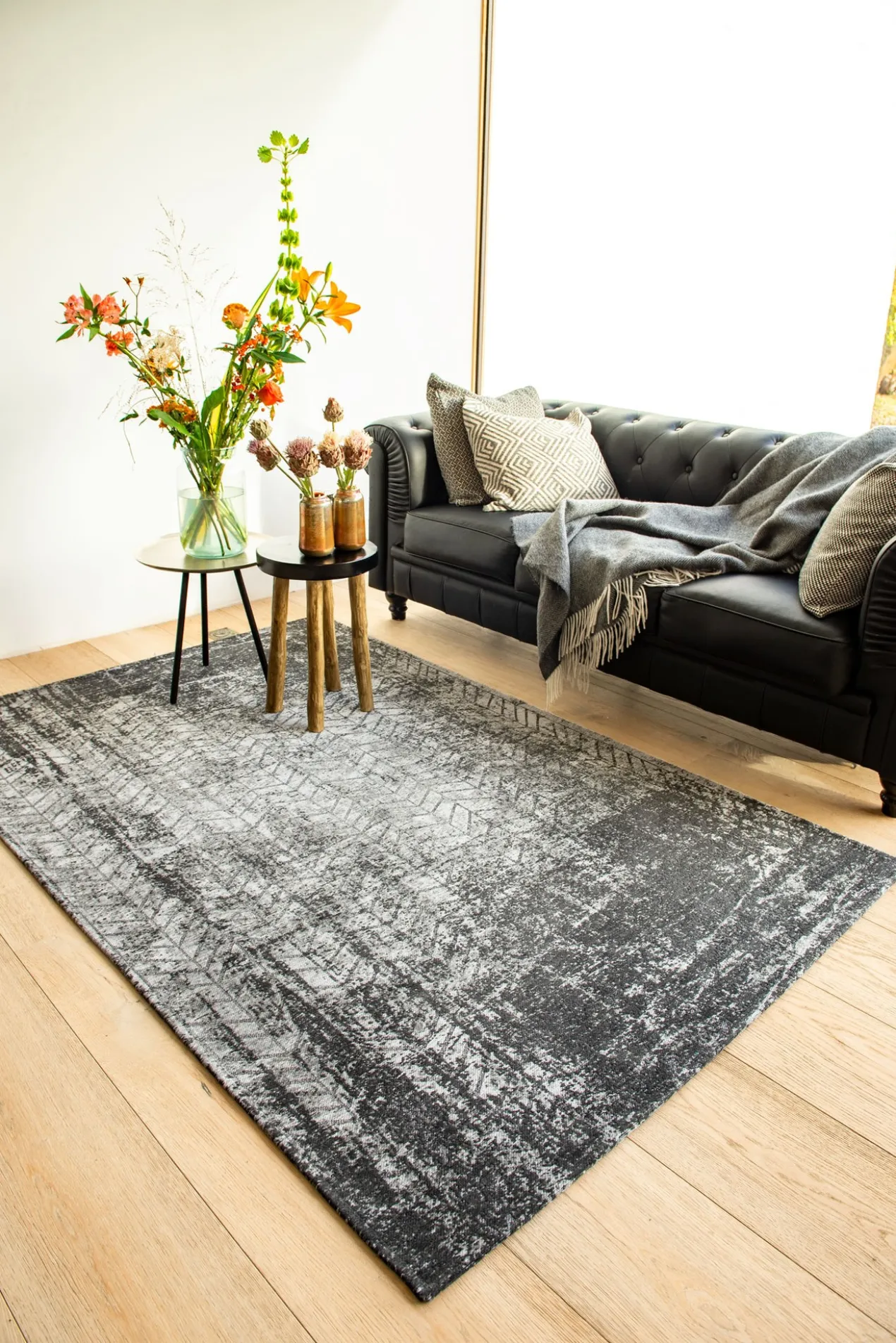 Ecorugs vloerkleed Jacob's Ladder zwart 140x200 cm