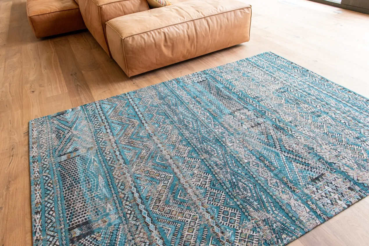 Ecorugs vloerkleed Kilim blauw 140x200 cm