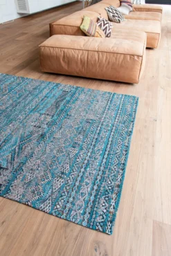 Ecorugs vloerkleed Kilim blauw 240x340 cm