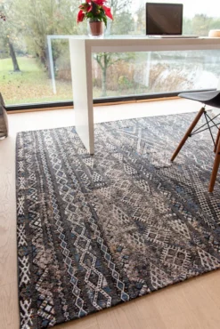 Ecorugs vloerkleed Kilim zwart 170x240 cm