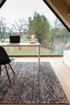 Ecorugs vloerkleed Kilim zwart 240x340 cm