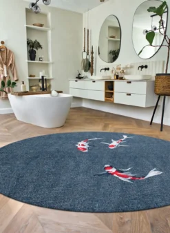 Ecorugs vloerkleed Koi multicolor blauw ∅ 240 cm