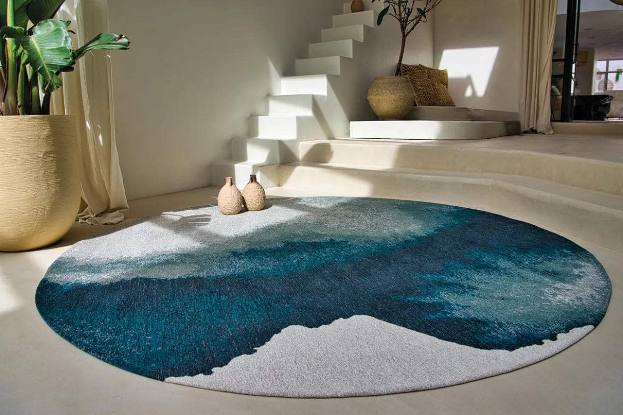 Ecorugs vloerkleed Lagoon donkerblauw ∅ 140 cm