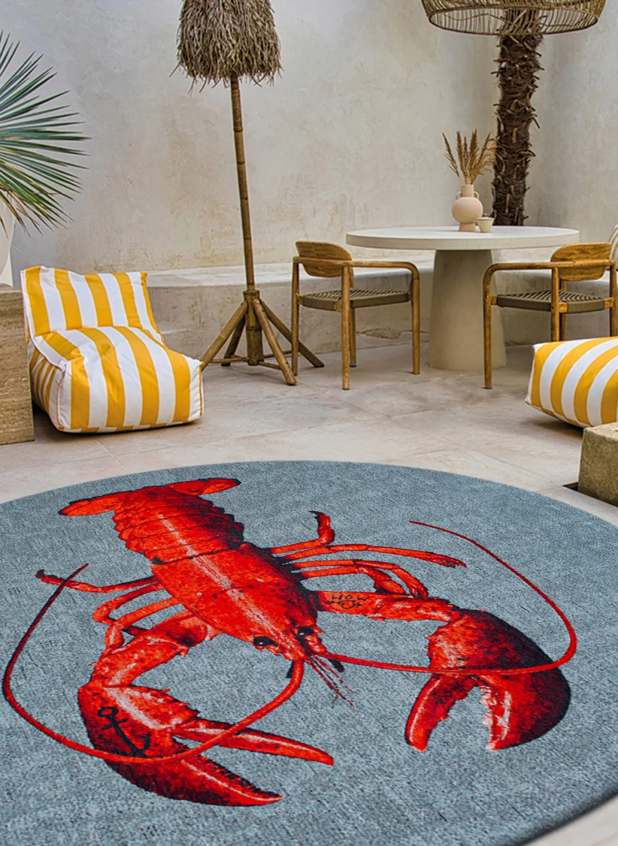 Ecorugs vloerkleed Lobster multicolor grijs 240x340 cm