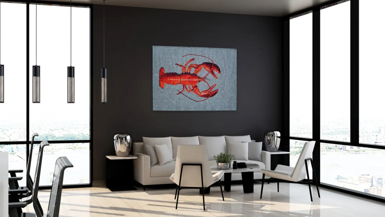 Ecorugs vloerkleed Lobster multicolor grijs 240x340 cm