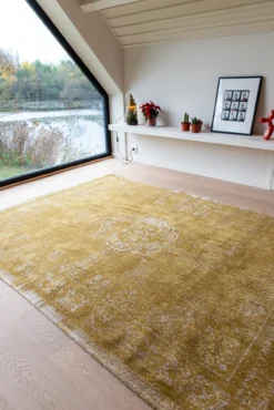 Ecorugs vloerkleed Medallion geel 80x150 cm