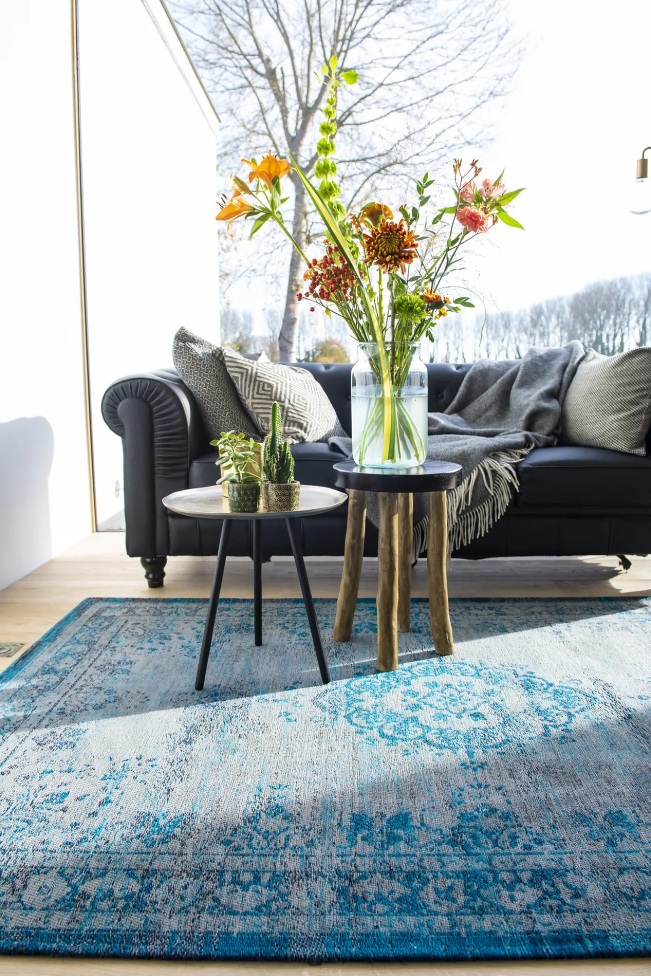 Ecorugs vloerkleed Medallion turquoise 200x280 cm