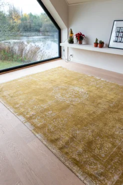 Ecorugs vloerkleed Medallion geel 140x200 cm
