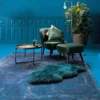 Ecorugs vloerkleed Medallion blauw 80x150 cm