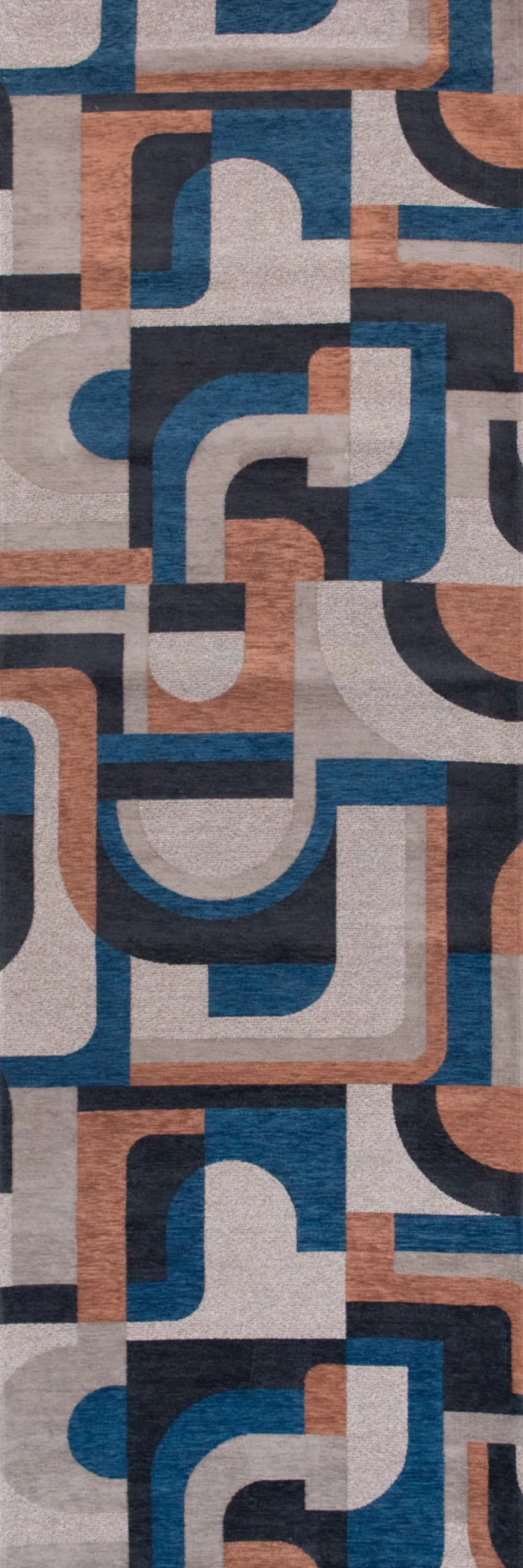 Ecorugs vloerkleed Module multicolor blauw/oranje 80x250 cm