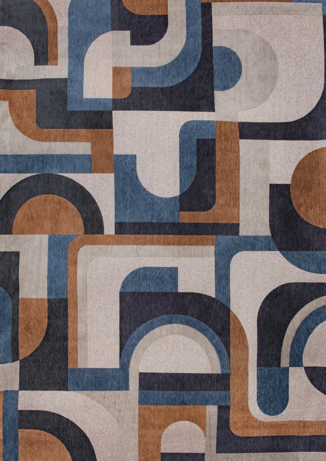 Ecorugs vloerkleed Module multicolor blauw/oranje 140x200 cm