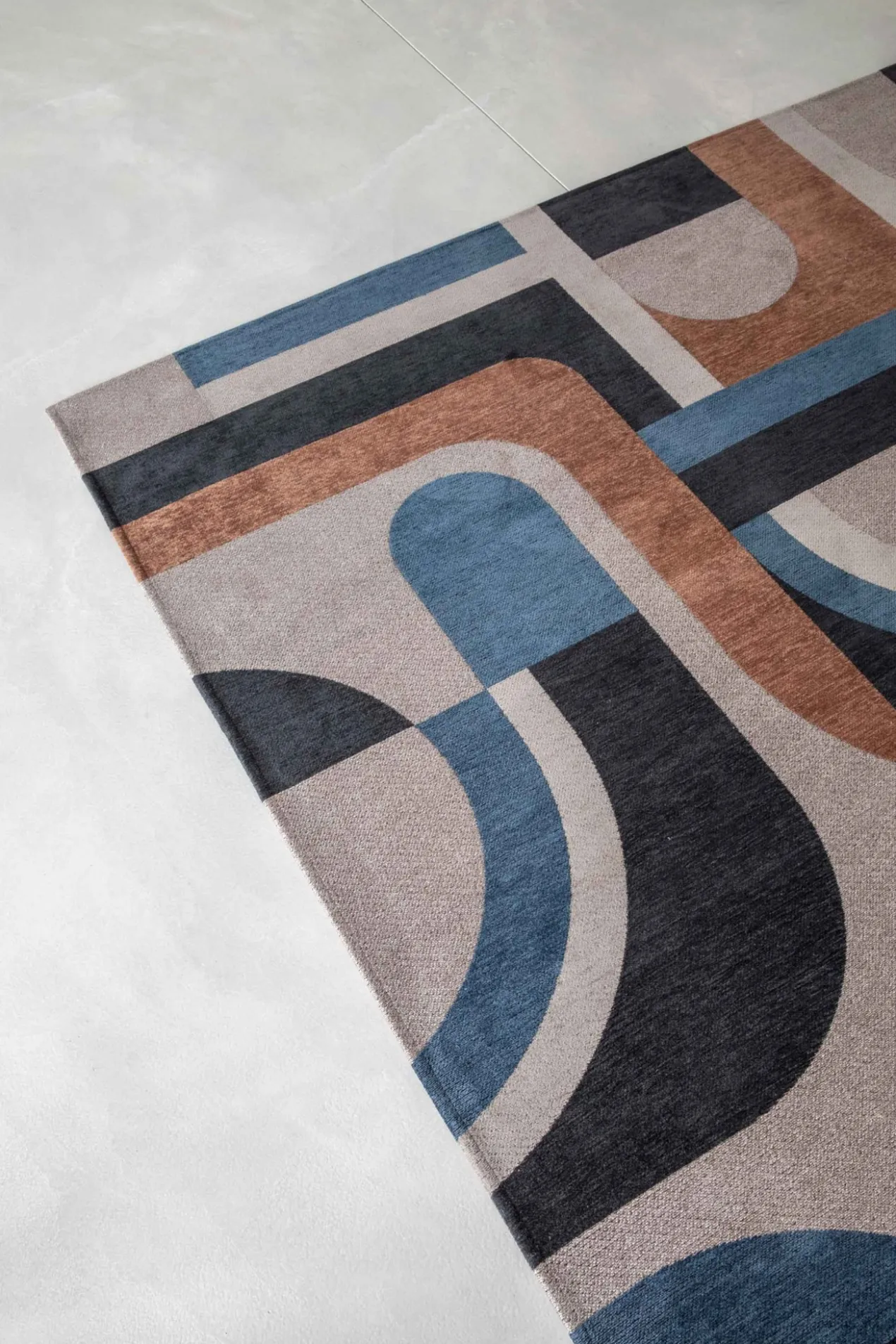 Ecorugs vloerkleed Module multicolor blauw/oranje 170x240 cm