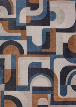 Ecorugs vloerkleed Module multicolor blauw/oranje 200x280 cm