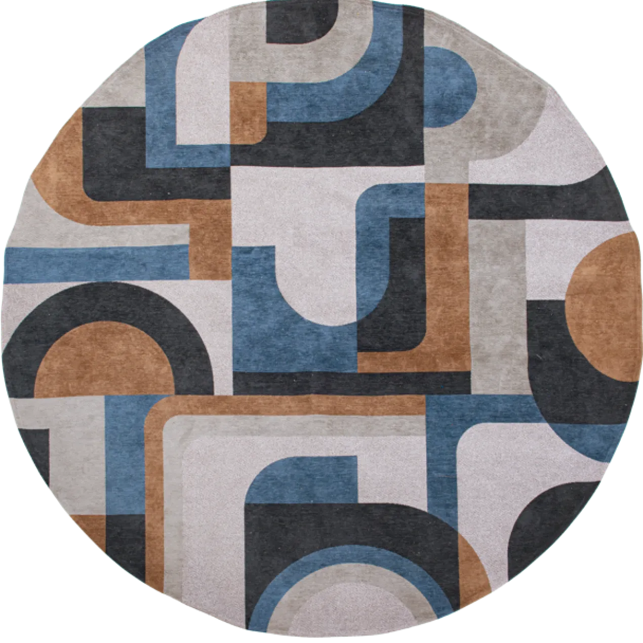 Ecorugs vloerkleed Module multicolor blauw/oranje ∅ 240 cm