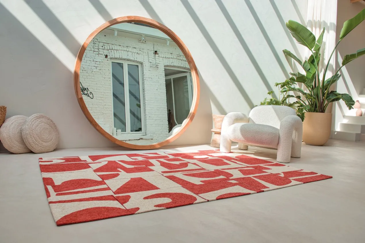 Ecorugs vloerkleed Papercut rood 80x250 cm