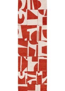 Ecorugs vloerkleed Papercut rood 80x250 cm
