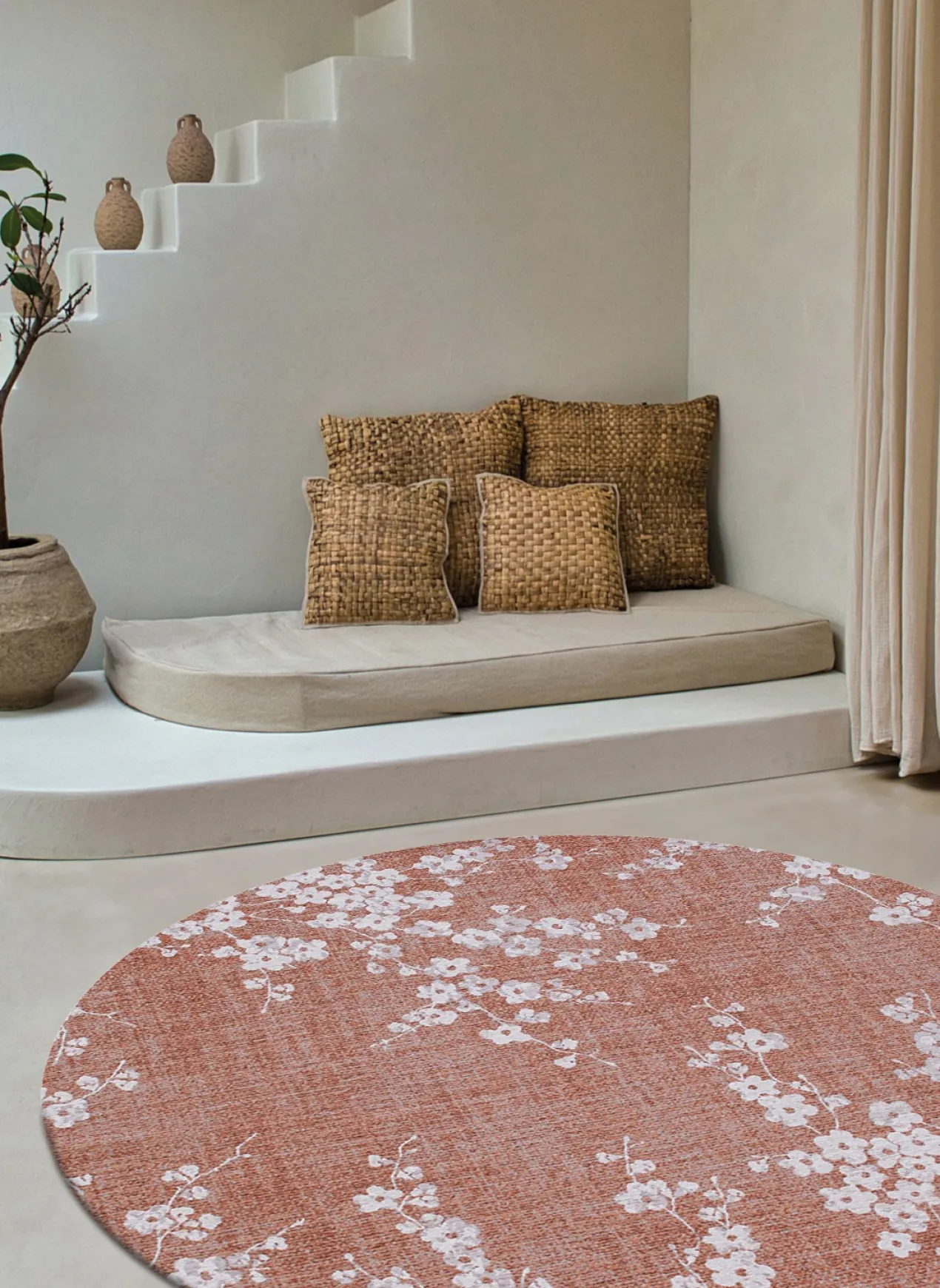 Ecorugs vloerkleed Sakura copper pink ∅ 240 cm