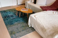 Ecorugs vloerkleed Streaks blauw 80x250 cm