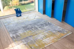Ecorugs vloerkleed Streaks geel ∅ 240 cm