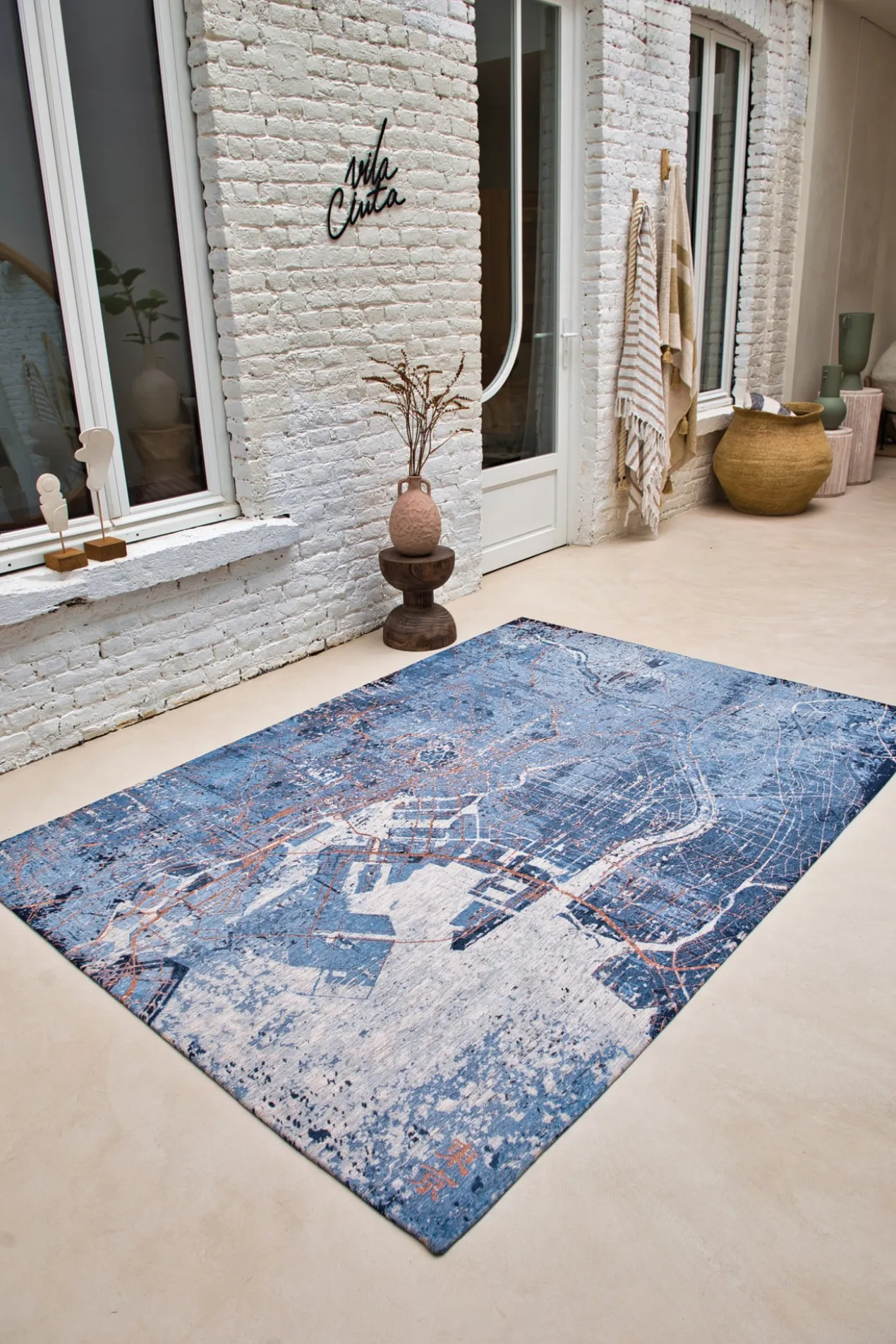 Ecorugs vloerkleed Tokyo blauw 170x240 cm