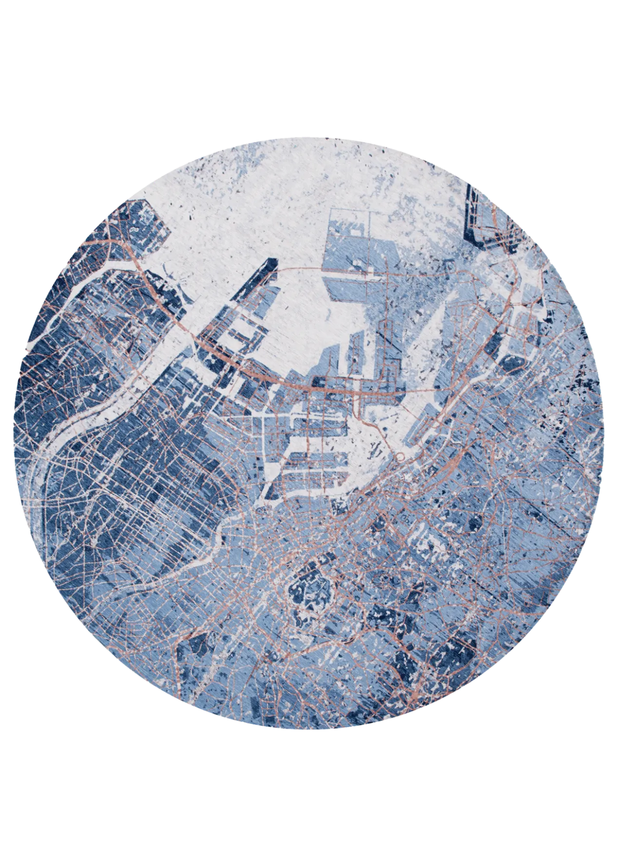 Ecorugs vloerkleed Tokyo blauw ∅ 240 cm