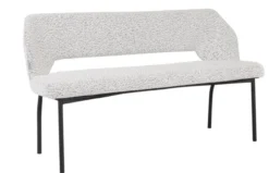 Eetbank Bo lichtgrijs bouclé 150cm