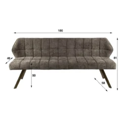 Eetkamerbank Bedford taupe