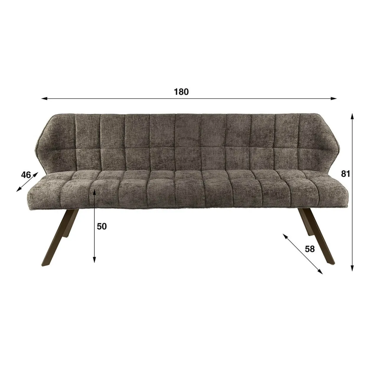 Eetkamerbank Bedford taupe