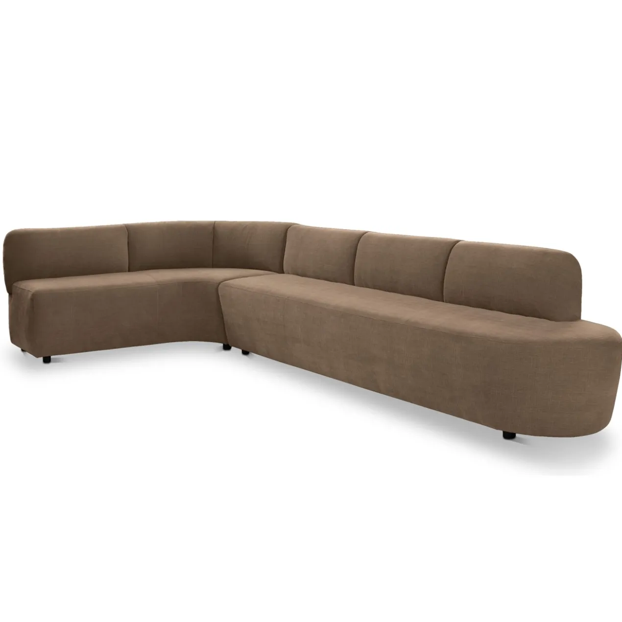 Eetkamerbank Luna hoek be cotton light brown links