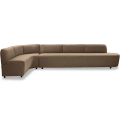 Eetkamerbank Luna hoek be cotton light brown links