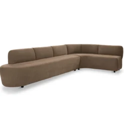 Eetkamerbank Luna hoek be cotton light brown rechts