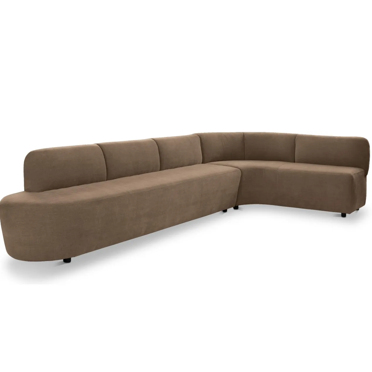 Eetkamerbank Luna hoek be cotton light brown rechts
