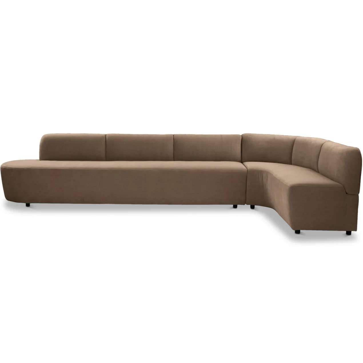 Eetkamerbank Luna hoek be cotton light brown rechts