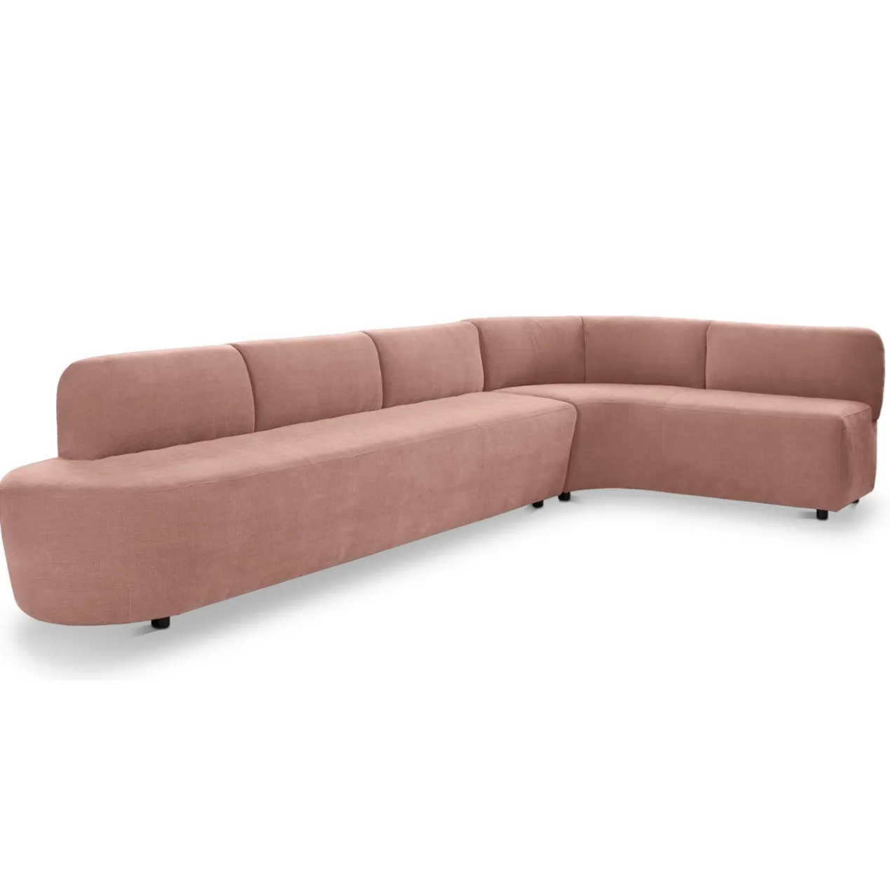Eetkamerbank Luna hoek be cotton rosewood rechts