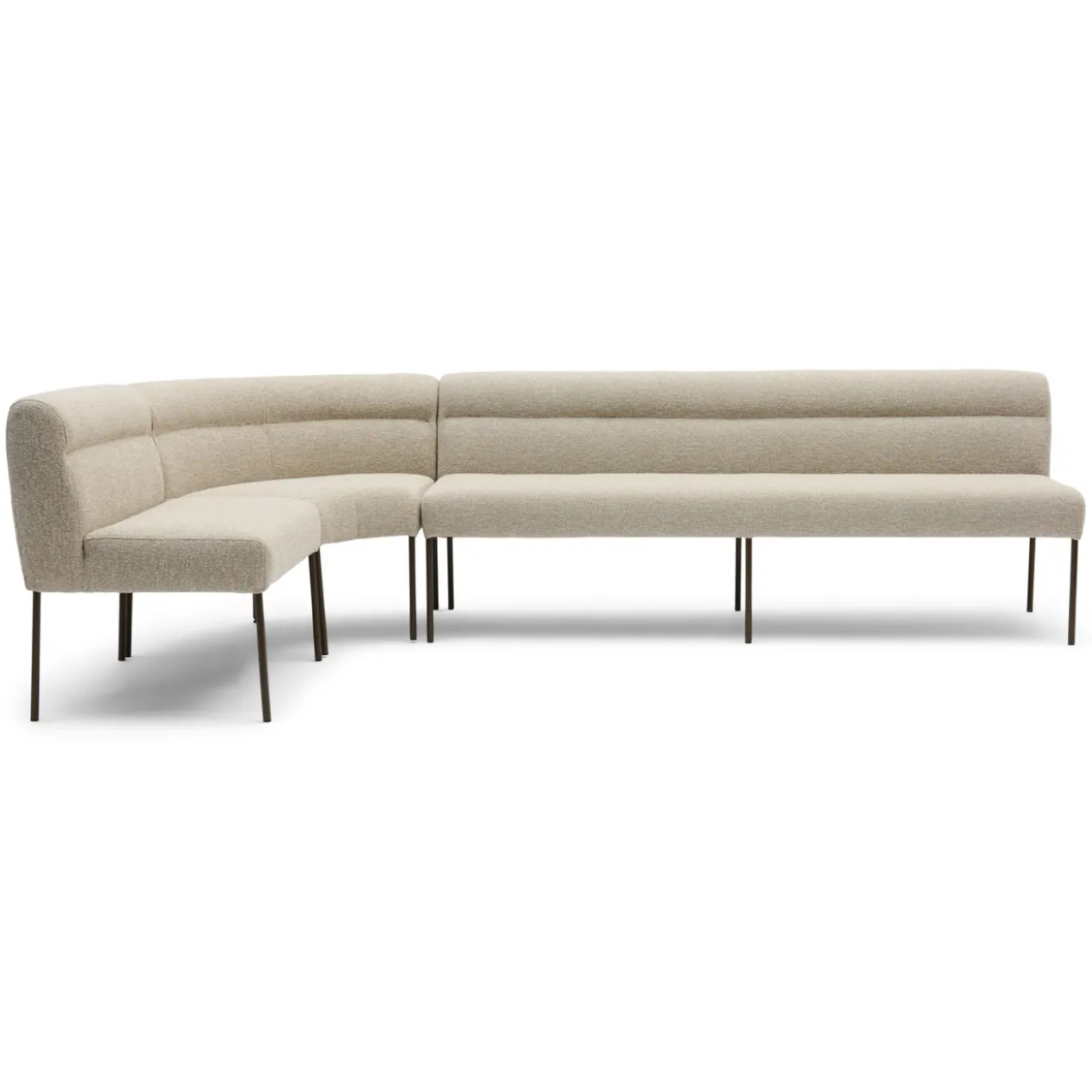 Eetkamerbank Mia lodge beige 285 cm rechts