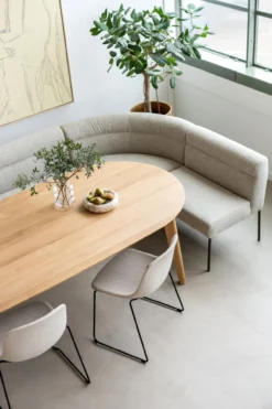 Eetkamerbank Mia lodge beige 285 cm rechts
